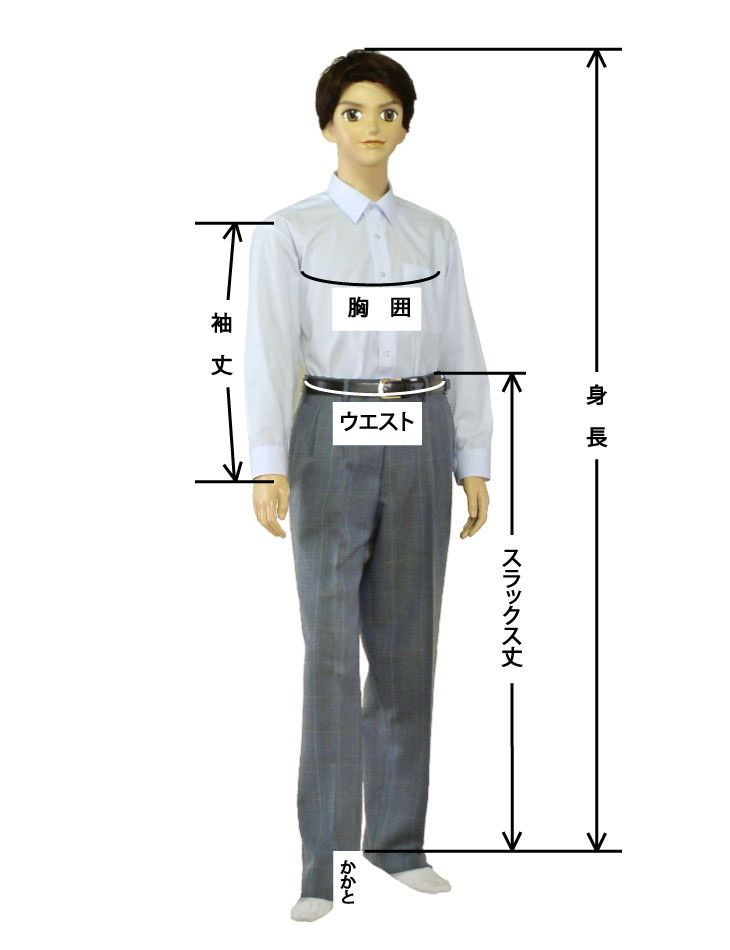 男子サイズの測り方
